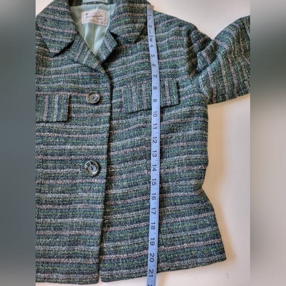 Vntg Mitsukoshi Striped Blazer in Green Size Small? - Picture 5 of 14